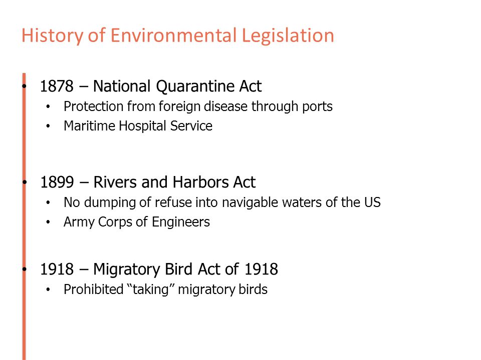 History of Environmental Legislation