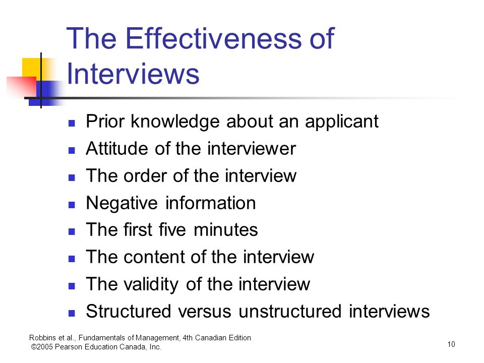 The Effectiveness of Interviews