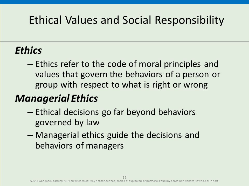Ethical Values and Social Responsibility