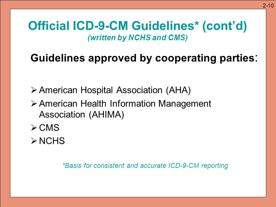 Official ICD-9-CM Guidelines* (cont’d)