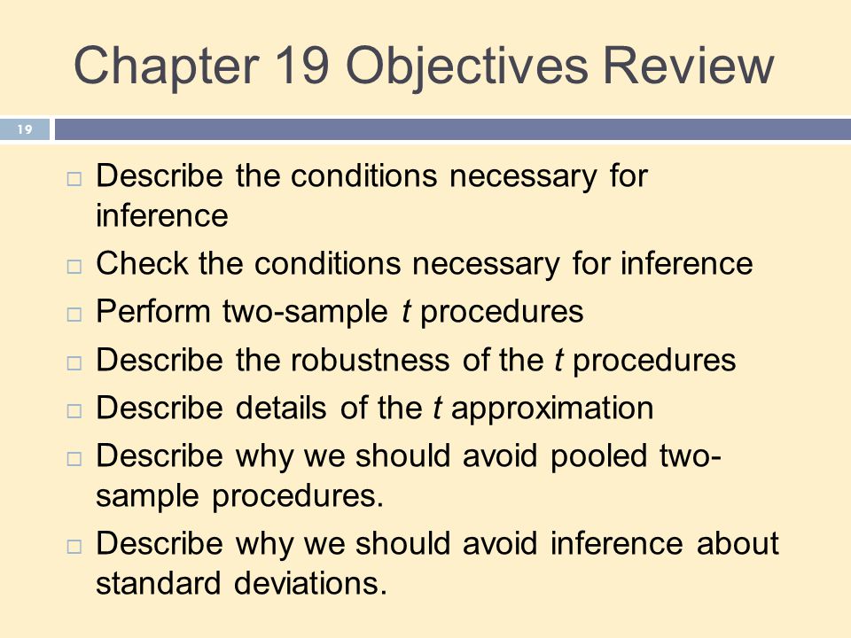 Chapter 19 Objectives Review