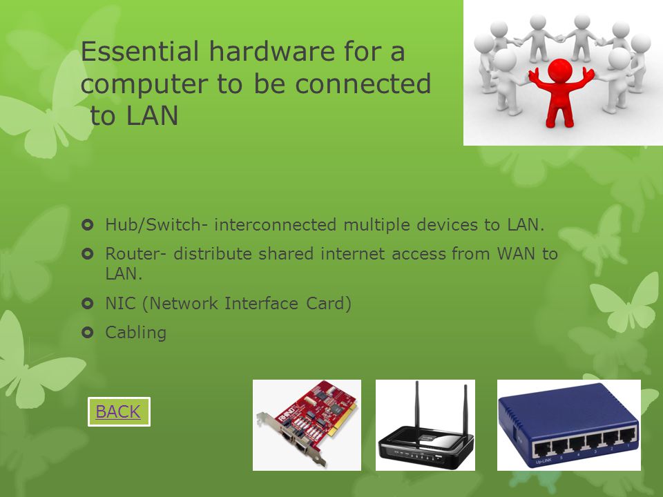 Essential hardware for a computer to be connected to LAN