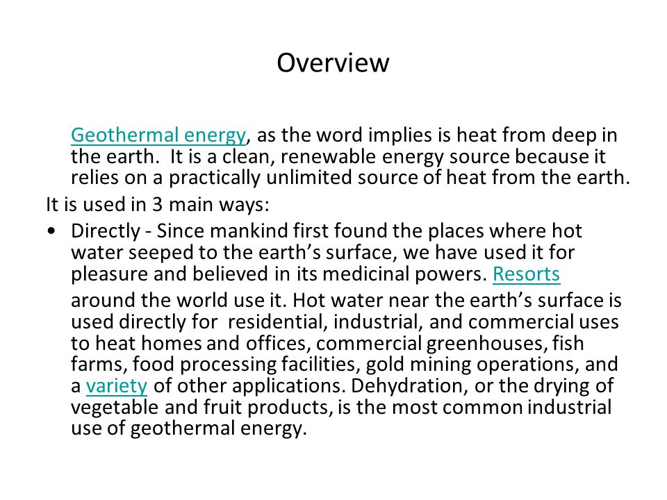 Реферат: Geothermal Energy Essay Research Paper GEOTHERMAL ENERGY