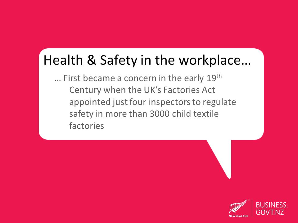 Health & Safety in the workplace…