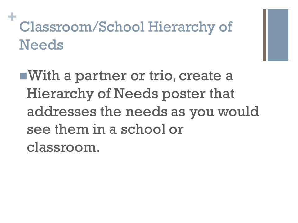 Classroom/School Hierarchy of Needs