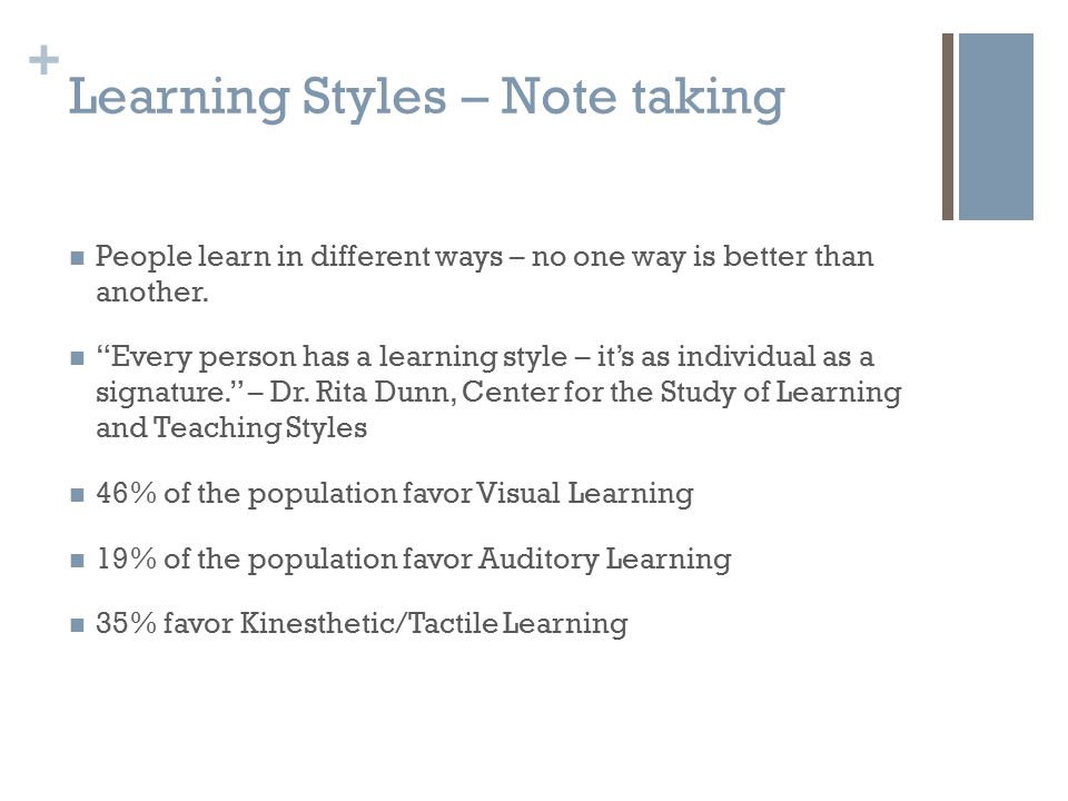 Learning Styles – Note taking