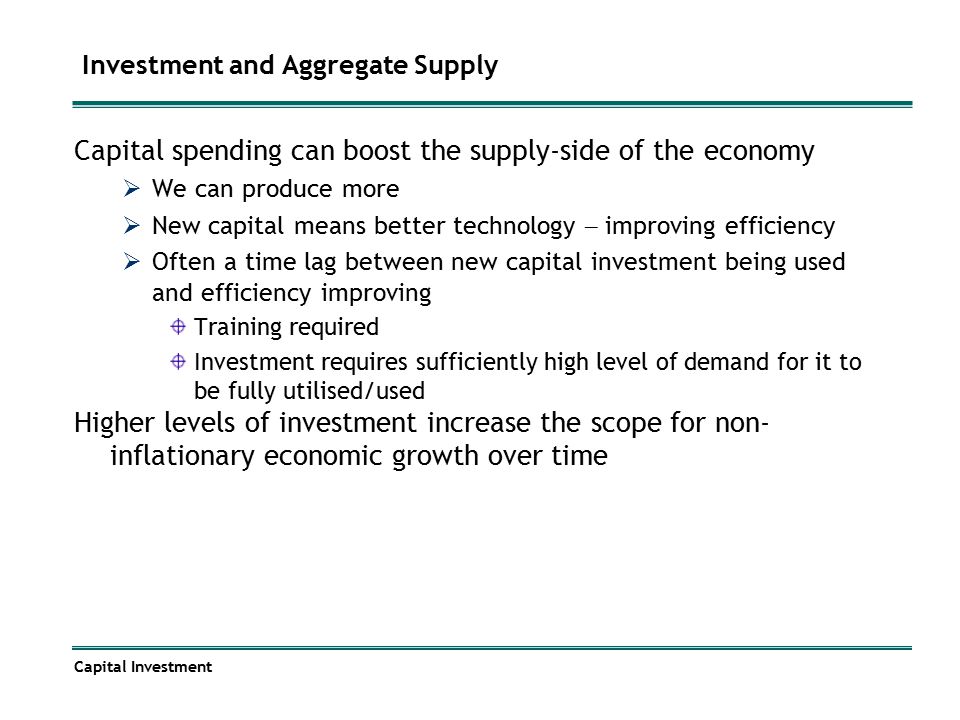 Investment and Aggregate Supply
