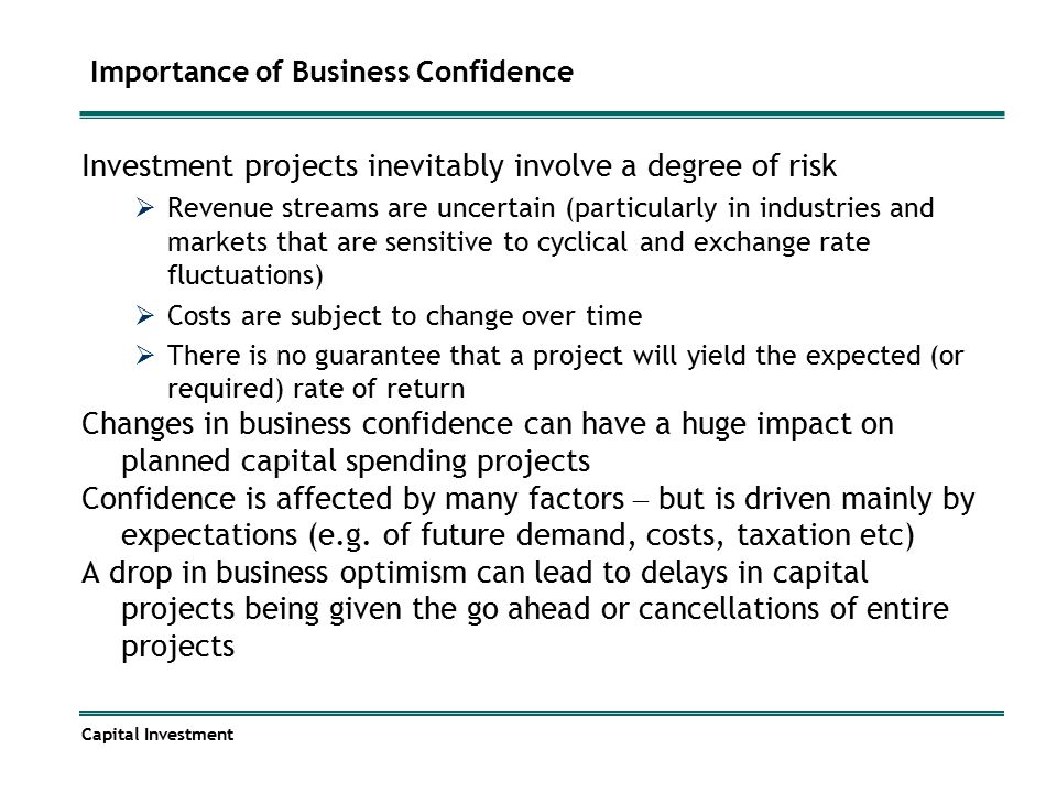 Importance of Business Confidence
