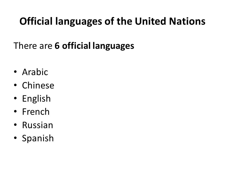 Official languages of the United Nations