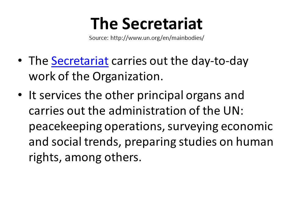 The Secretariat Source: