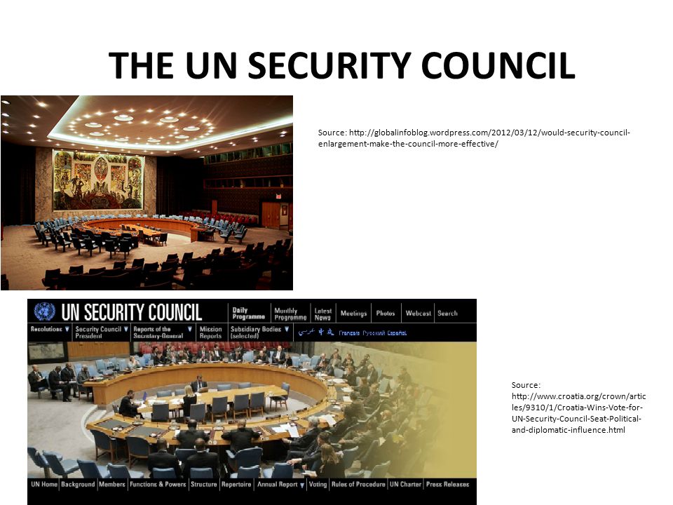 THE UN SECURITY COUNCIL