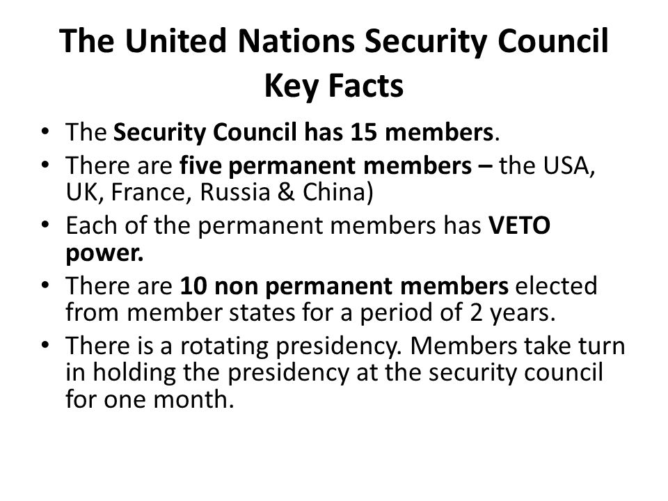The United Nations Security Council Key Facts