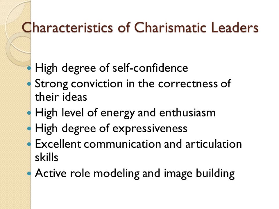 Charismatic and Transformational Leadership - ppt video online download