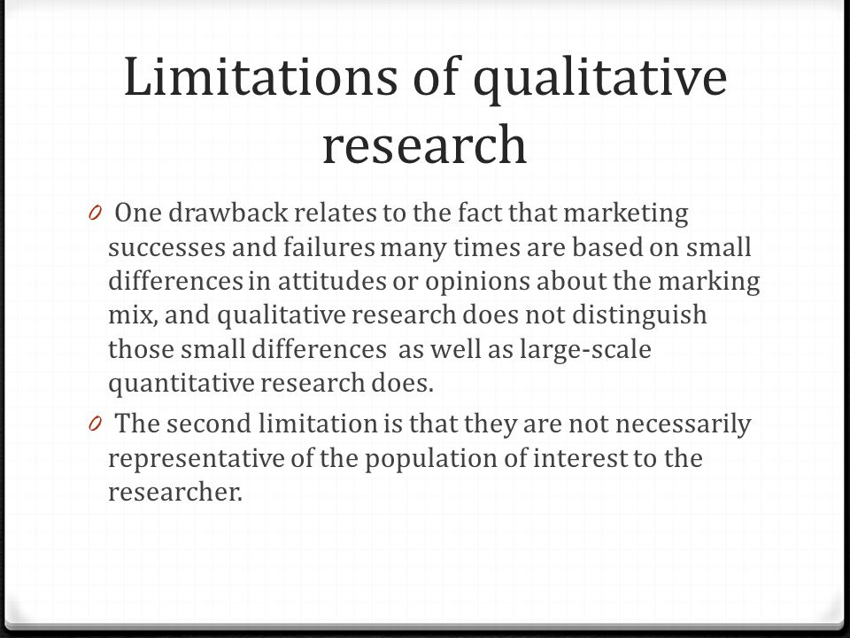 qualitative research methods limitations