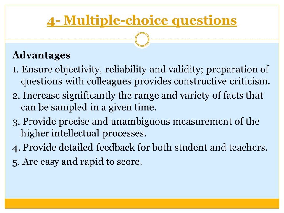 4- Multiple-choice questions