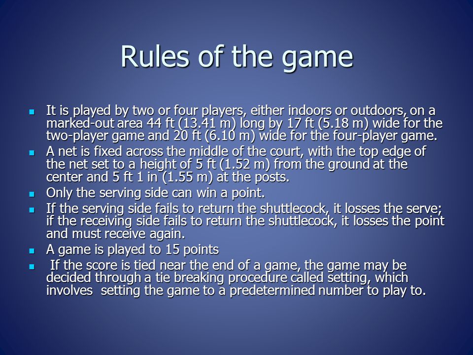 badminton game rules