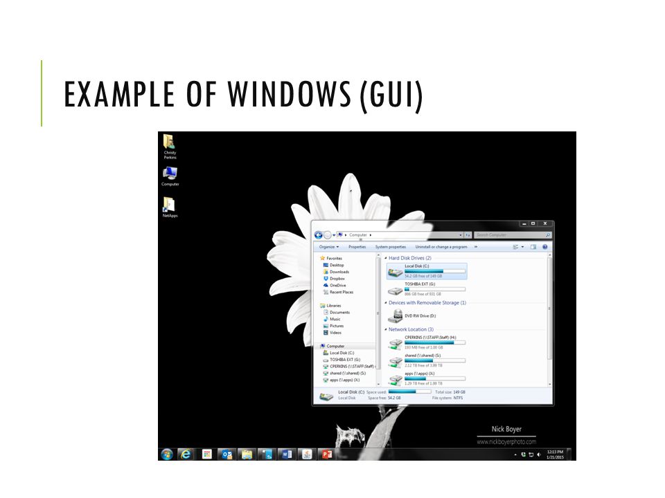 Example of Windows (GUI)
