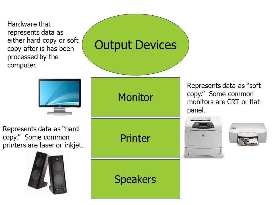 Output Devices Monitor Printer Speakers
