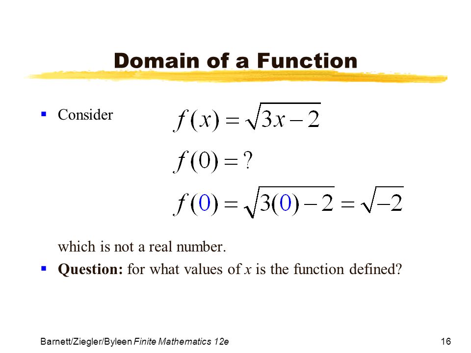 Question: for what values of x is the function defined? 