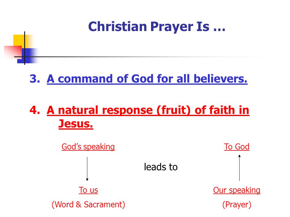 Christian Prayer Is … 3. A command of God for all believers.