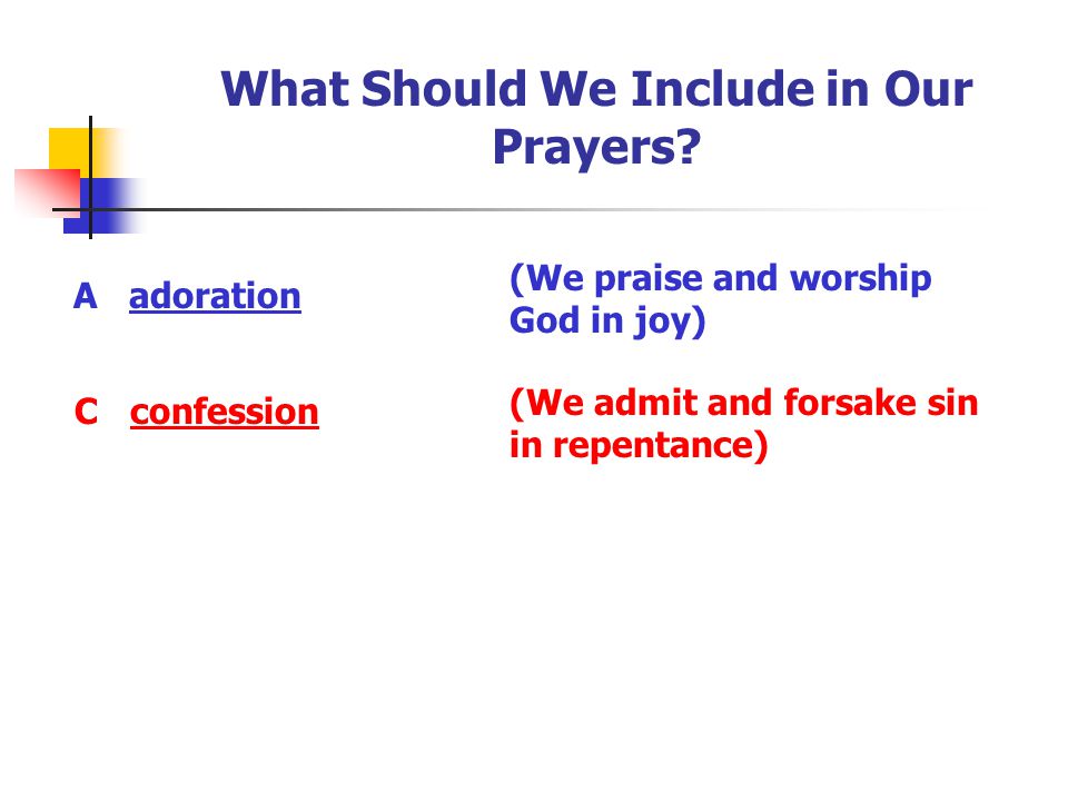What Should We Include in Our Prayers