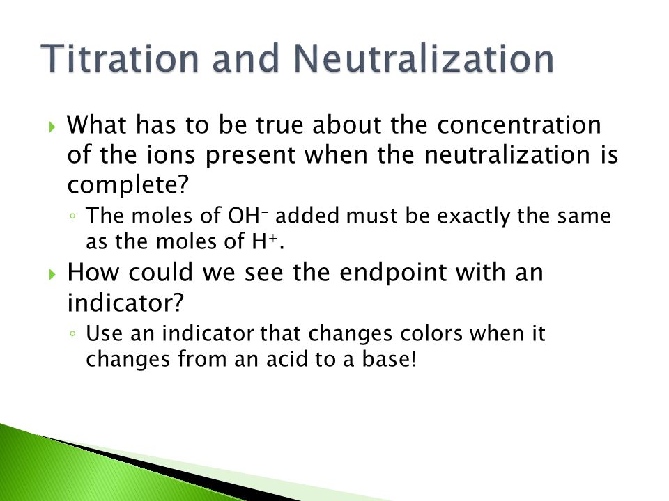 Titration and Neutralization