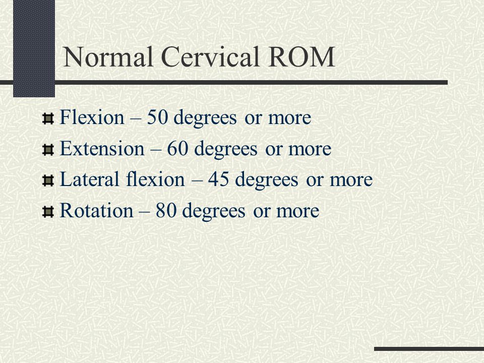Cervical Rom Chart