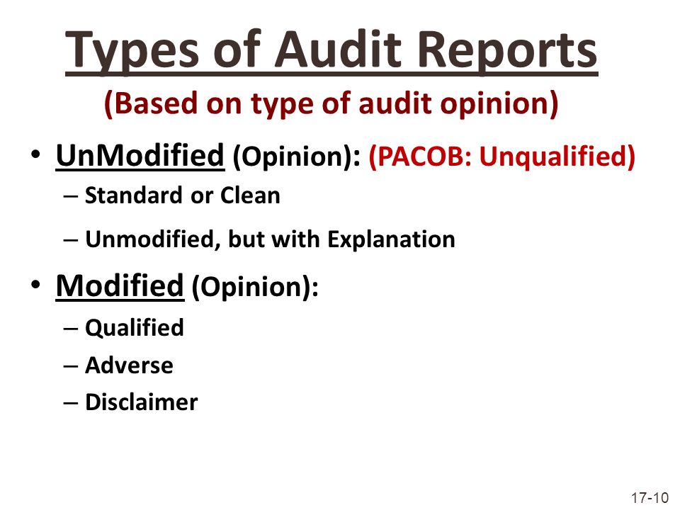 Audit Reports Overview Ppt Download