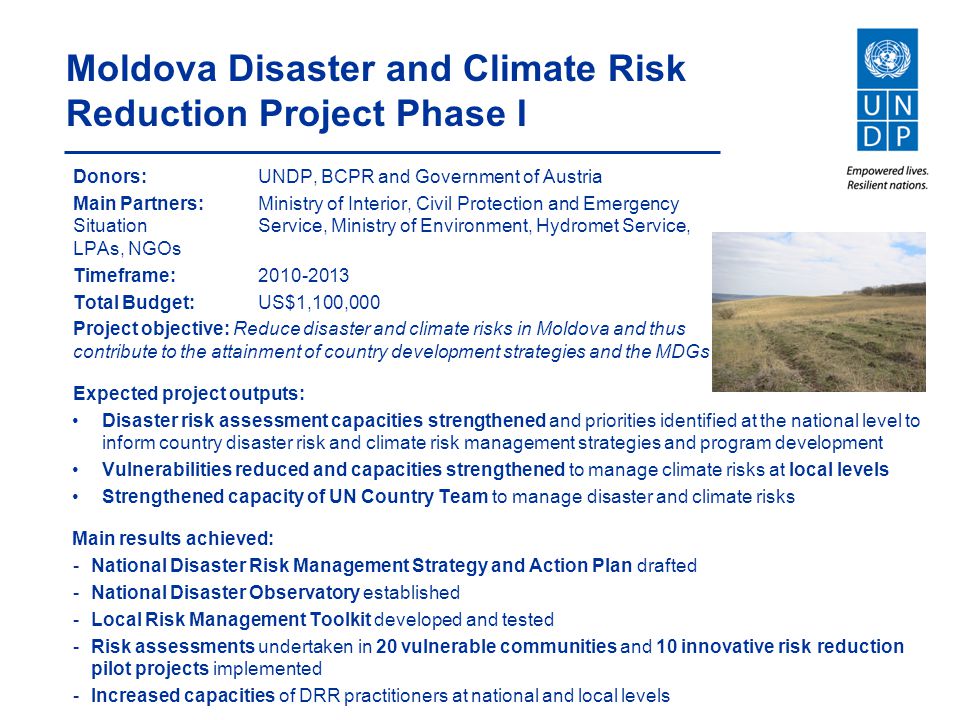 Moldova Disaster and Climate Risk Reduction Project Phase I