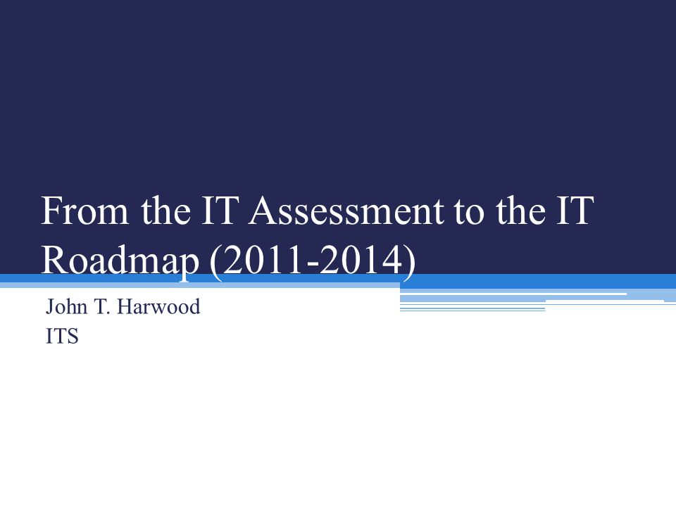 From the IT Assessment to the IT Roadmap ( )