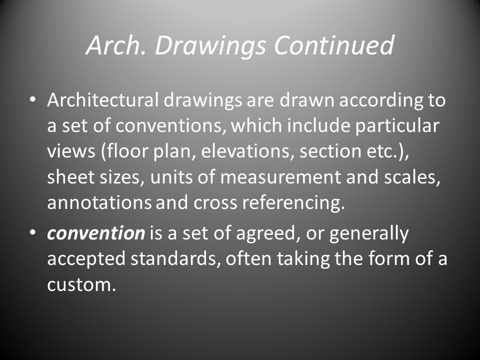 Arch. Drawings Continued