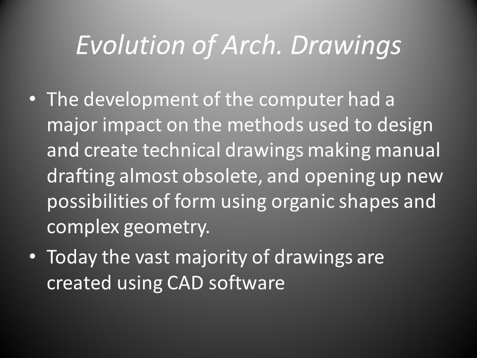 Evolution of Arch. Drawings