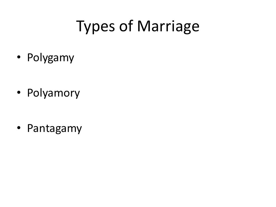 Types of Marriage Polygamy Polyamory Pantagamy