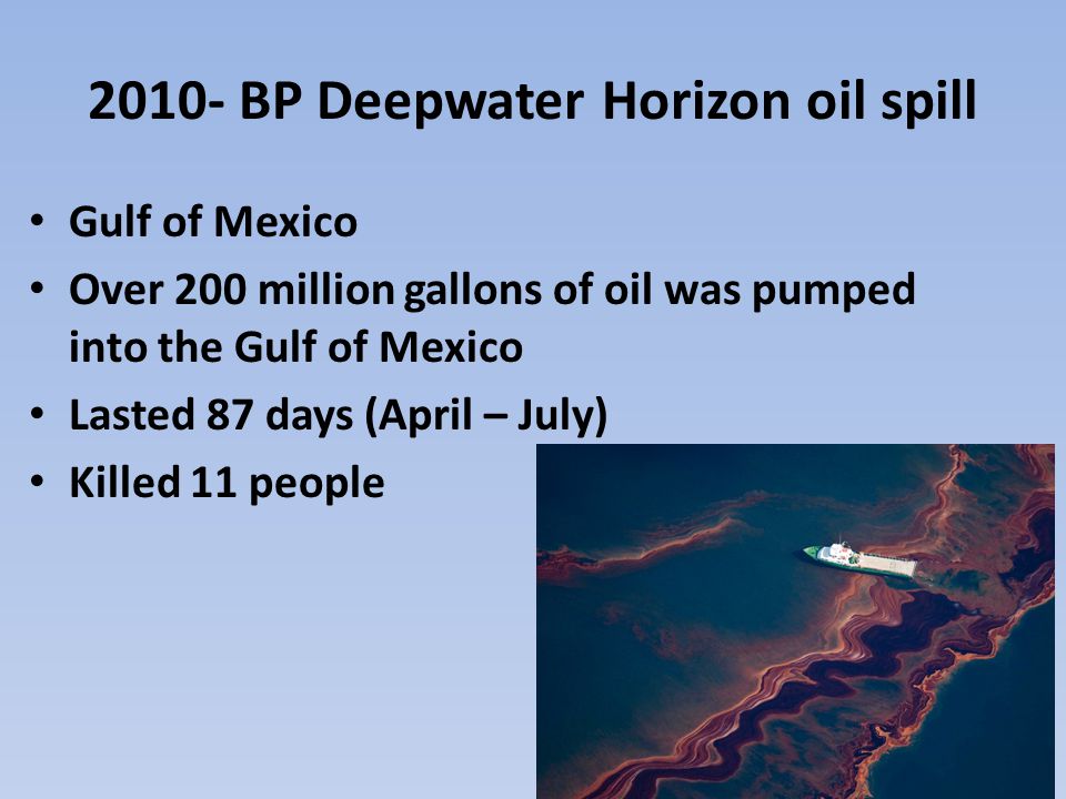 2010- BP Deepwater Horizon oil spill