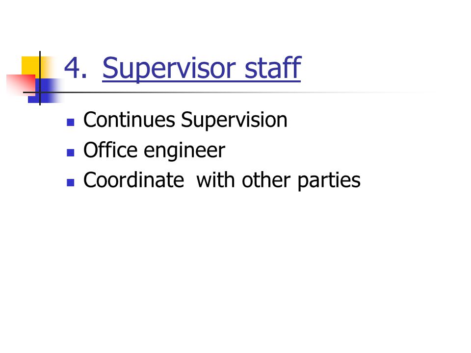 Supervisor staff Continues Supervision Office engineer