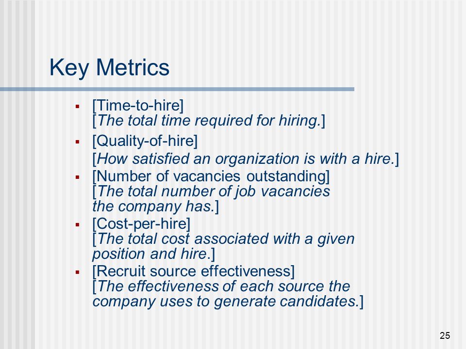 Key Metrics [Time-to-hire] [The total time required for hiring.]