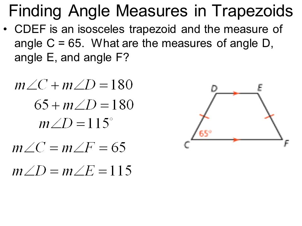 Finding Angle Measures in Trapezoids