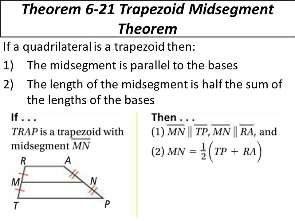 Theorem 6-21 Trapezoid Midsegment Theorem