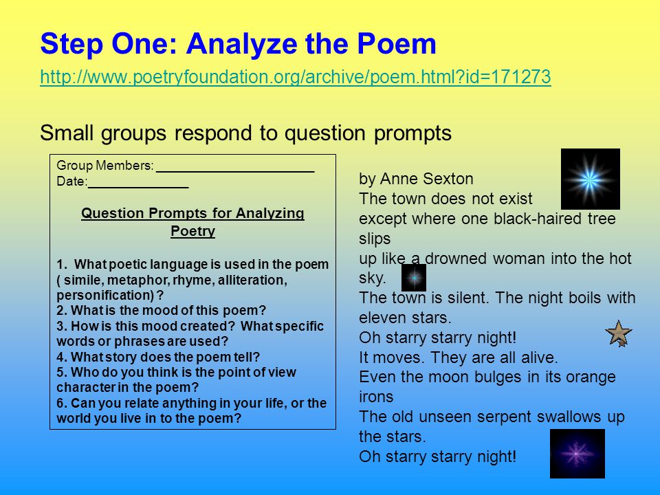 Question Prompts for Analyzing Poetry