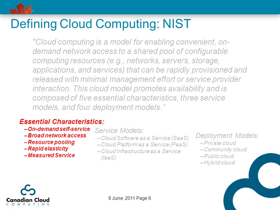 Defining Cloud Computing: NIST