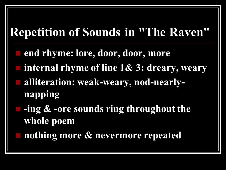 repetition in the raven