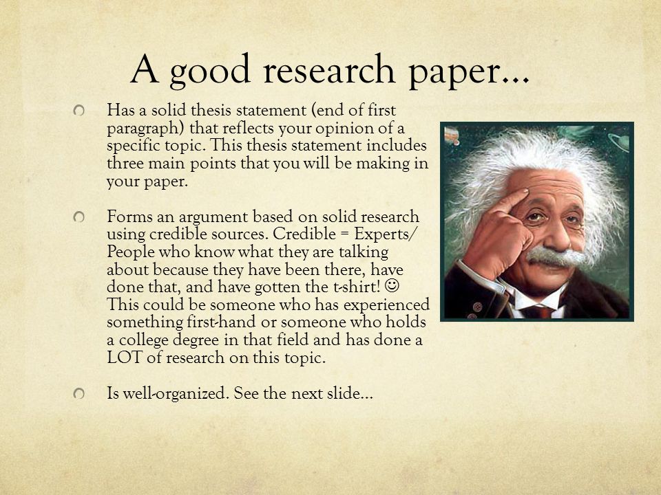 A good research paper…