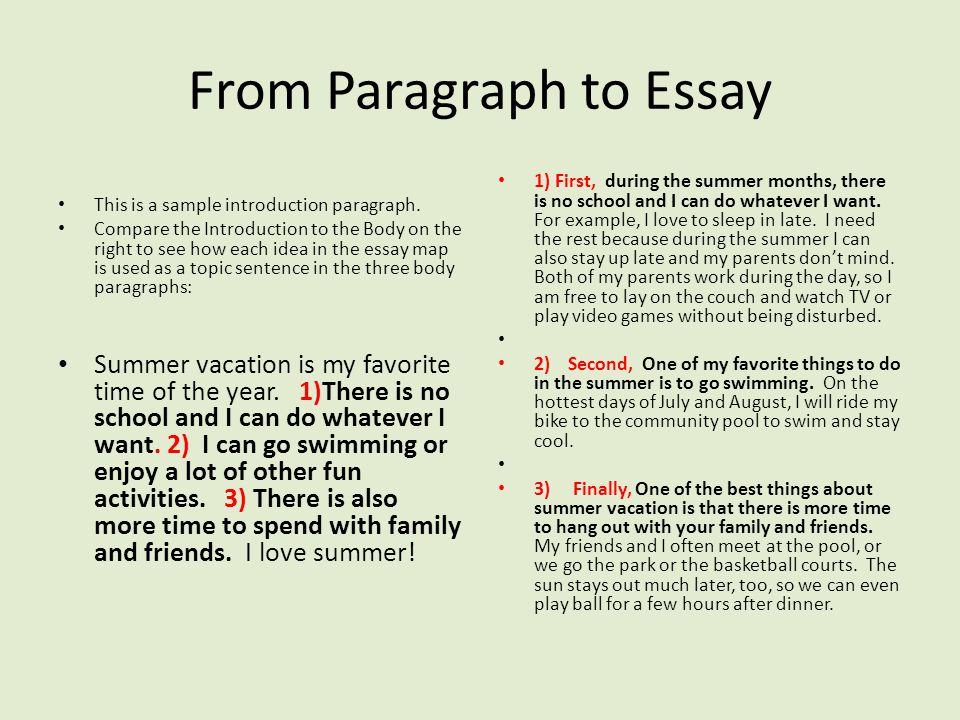From Paragraph to Essay
