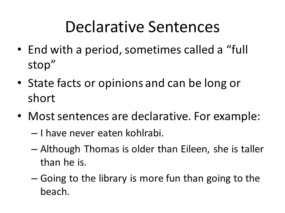 Declarative Sentences