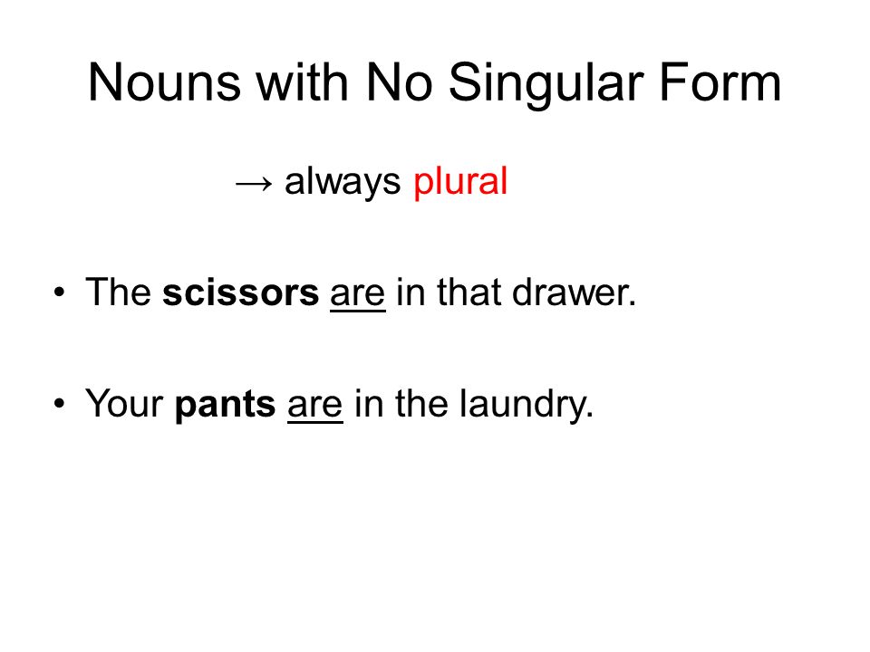Nouns with No Singular Form