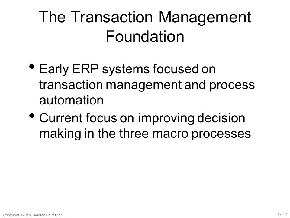 The Transaction Management Foundation