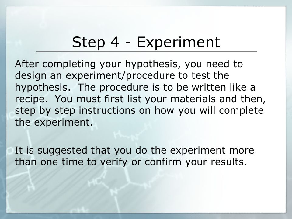 Step 4 - Experiment