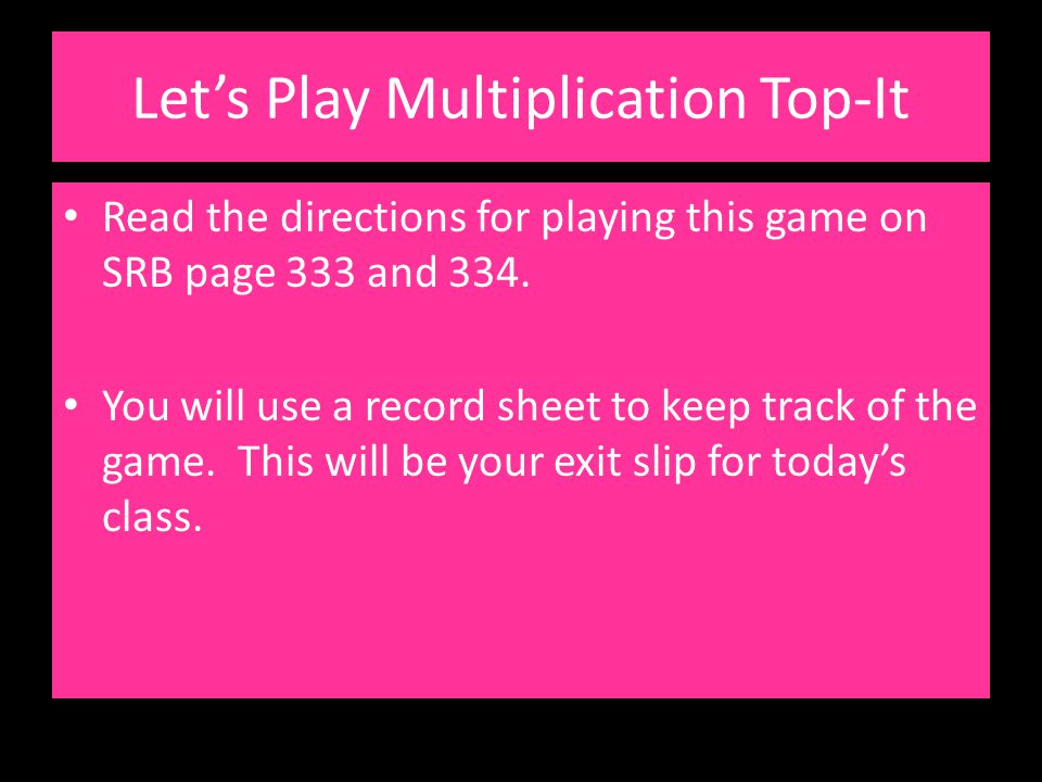 Let’s Play Multiplication Top-It