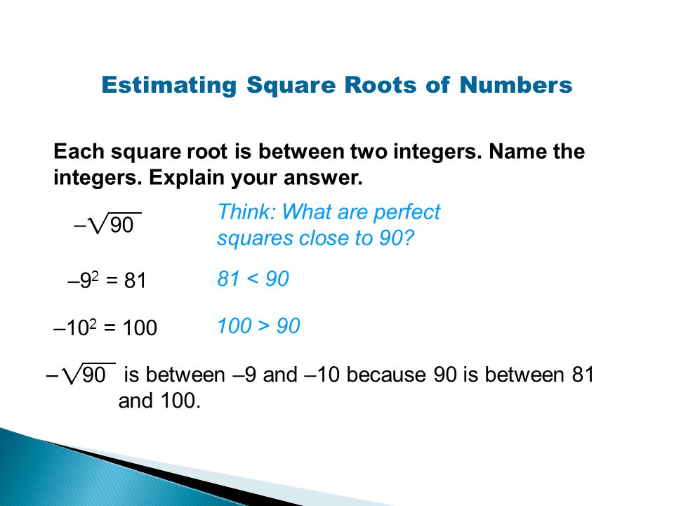 Estimating Square Roots of Numbers
