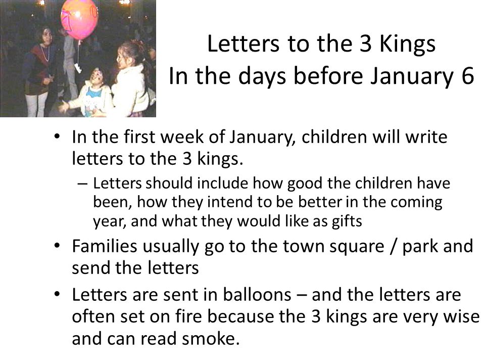 Letters to the 3 Kings In the days before January 6